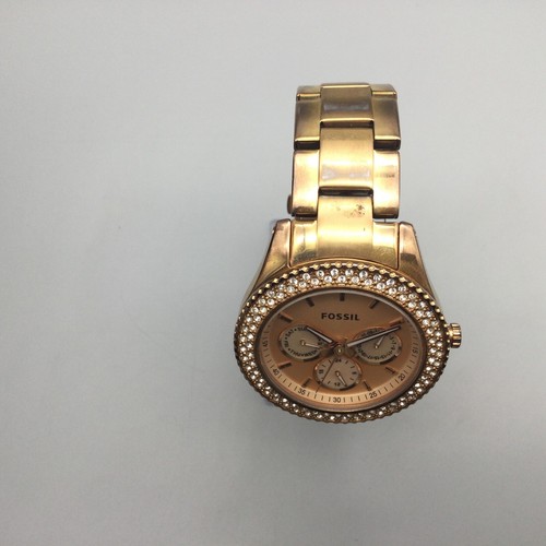 Orologio Fossil Stella Donna 38mm Tono Oro Rosa Cristalli Giorno Data Nuova Batteria 7" - Foto 3 di 13
