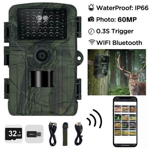 60MP/4K Wildkamera WLAN mit Nachtsicht Bewegungsmelder 940nm Bluetooth APP Handy - Bild 7 von 15
