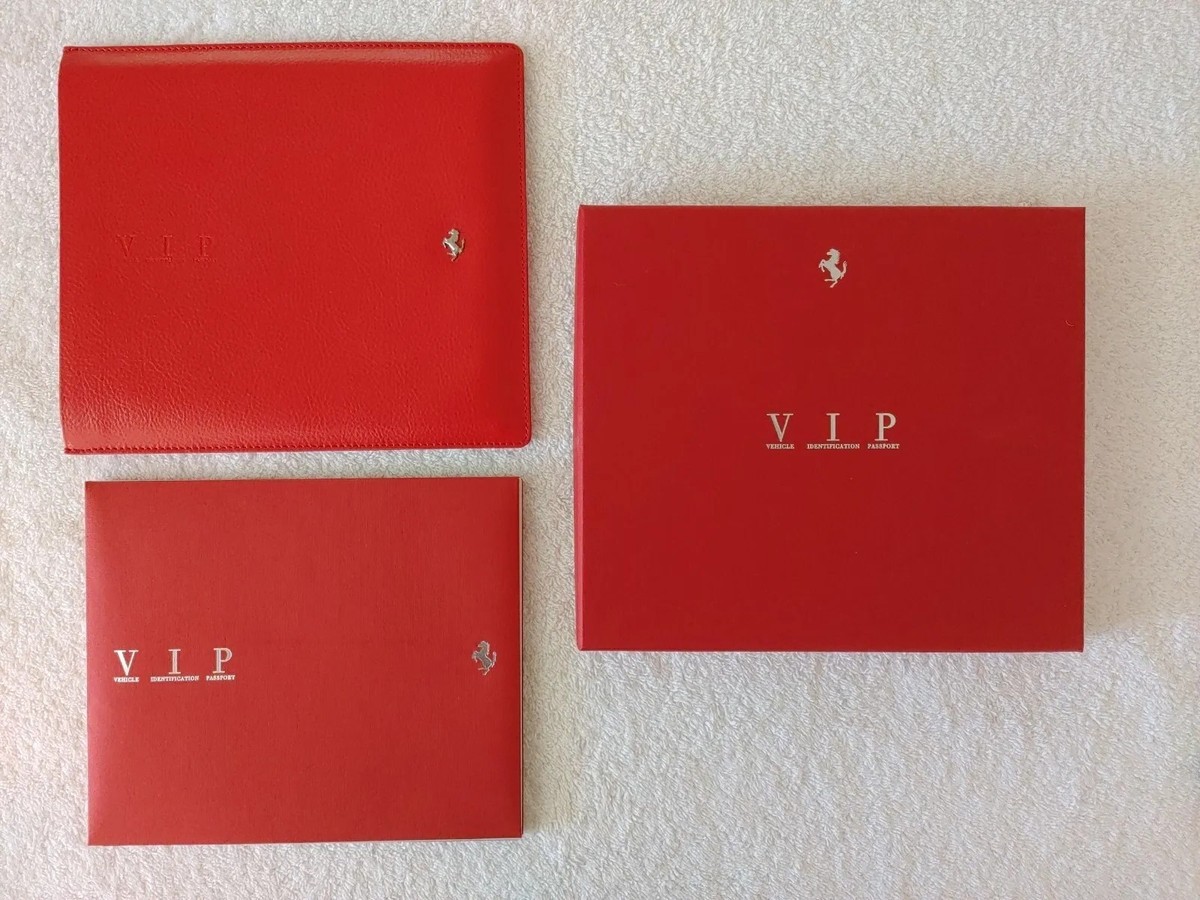 FERRARI F430 SPIDER EXCLUSIVE VIP VEHICLE IDENTIFICATION PASSPORT