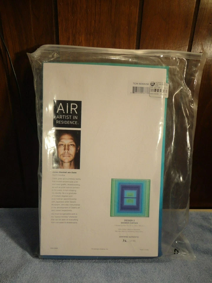 AiR Artist In Residence - Azul/Verdes - James Marshall - Cortina de Ducha Foto 2 de 3