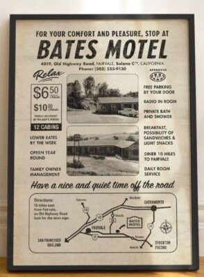 Bates Motel Flyer Psycho Film Have A Nice And Quiet Time Off The Road Art Poster