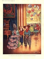 Vintage 1948 British Cartoon COSTUME PARTY We Have to Get Right out to SURBITON