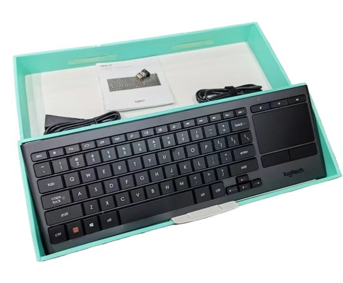 Genuine Logitech K830 Illuminated Wireless TV Control Keyboard W/ Dongle & Cable