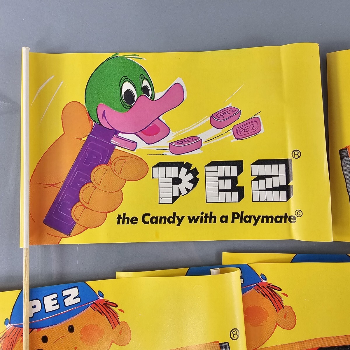 Vintage PEZ Paper Flag Candy Advertising LOT OF 10 Germany 1960's