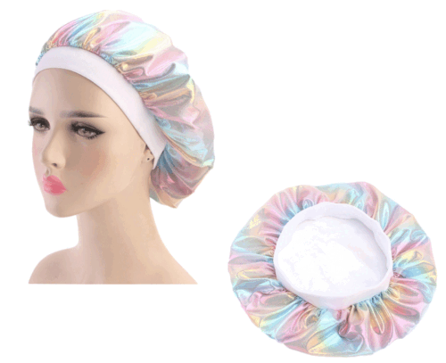 Satin Night Sleep Cap Hair Bonnet Hat Head Cover Wide Elastic Band Women NEW US - Picture 10 of 15