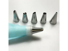 [2 Pack] 8 pcs. CAKE DECORATING KIT including silicone Reusable bag with Nozzles