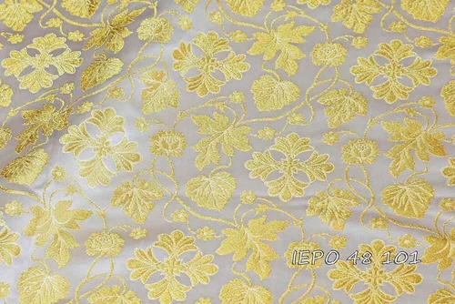 Ecclesiastical Liturgical Vestments Metallic Brocade with leaves and crosses