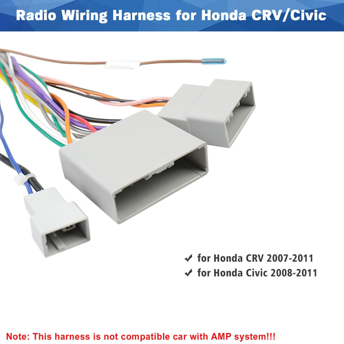 Radio Stereo Wiring Harness 16 Pin ISO for Honda CRV 2007-2011 & Civic 2008-2011 - Picture 2 of 12