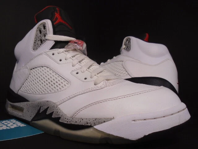 NIKE AIR JORDAN V 5 RETRO WHITE CEMENT BLACK RED BRED SUPREME OG