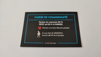 Community Kasse Karte WLAN Rechnung Spiel Monopoly Bad Verlierer Hasbro B77