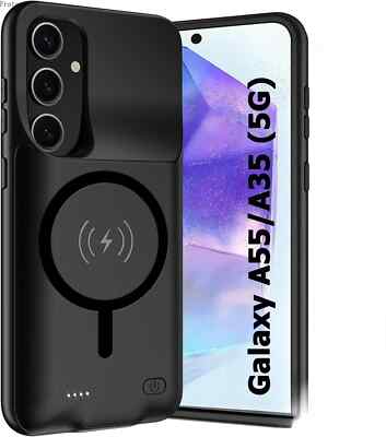 Power Case for Samsung Galaxy A35/A55 Wireless Charging Cover Battery  Charger