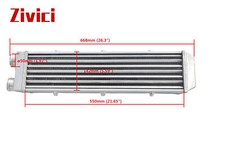 26x7x3.2 One Side 2 Inlet Outlet Universal Fmic Aluminum Turbo Intercooler