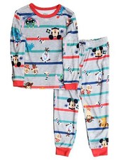 Boys Gray Long Sleeve Disney Characters Christmas Top  Pants Pajama Set