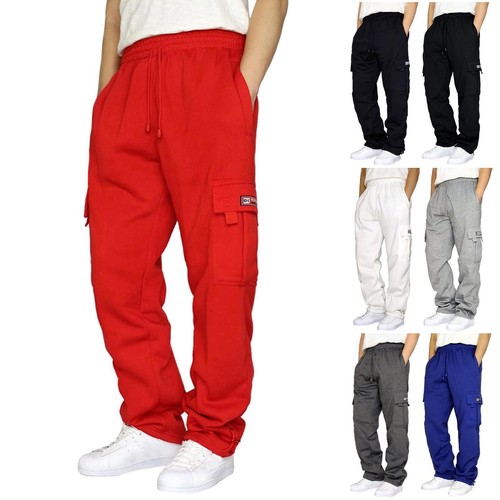 Men's Pants Cargo Sweatpants Pro Club Trousers Tracksuit Bottoms Jogging NEW - Afbeelding 1 van 12