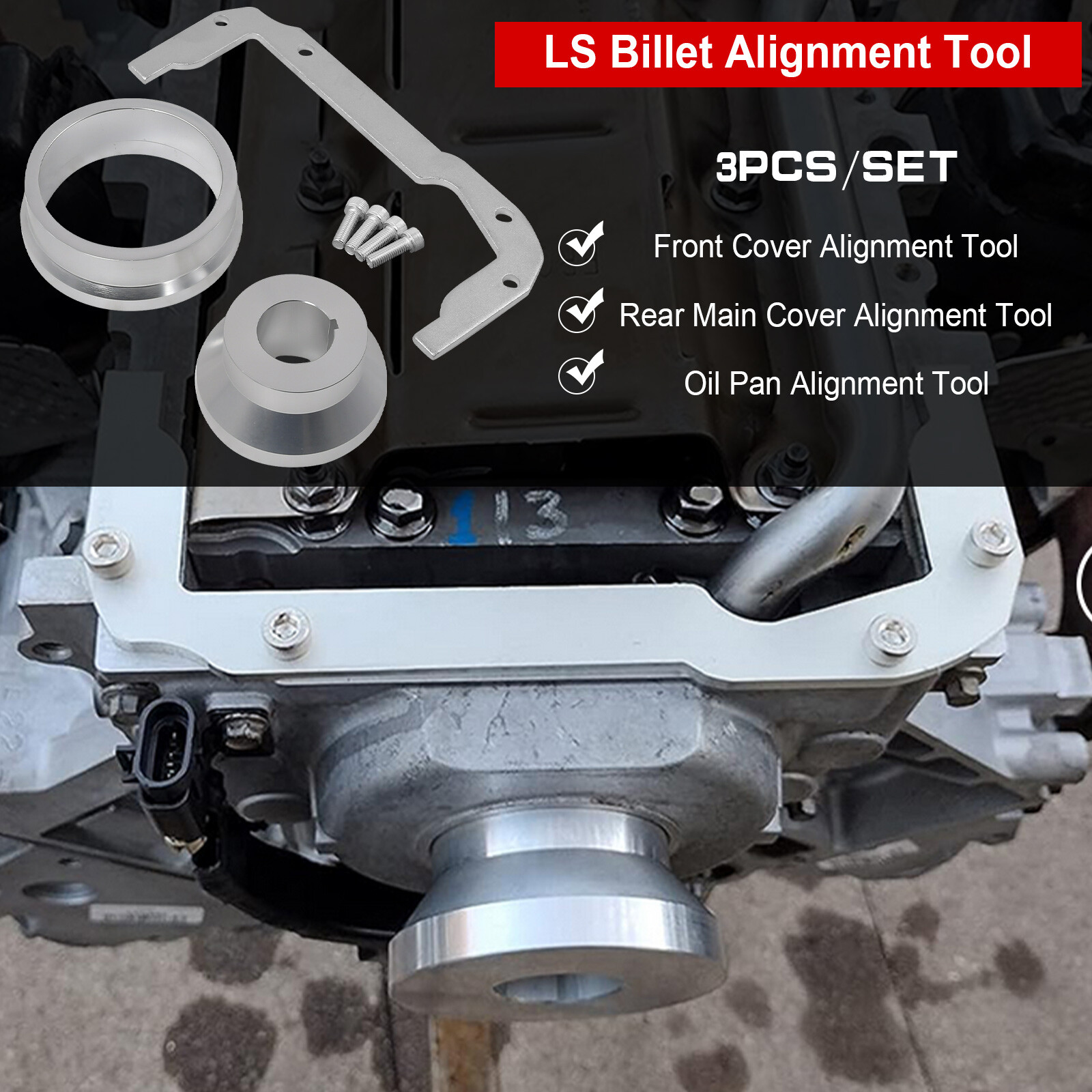Front Rear Main Seal Alignment Installer Oil Pan Cover Alignment for LS ...