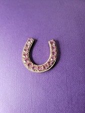 COWGIRL PINK RHINESTONE SILVER HORSESHOE GOOD...