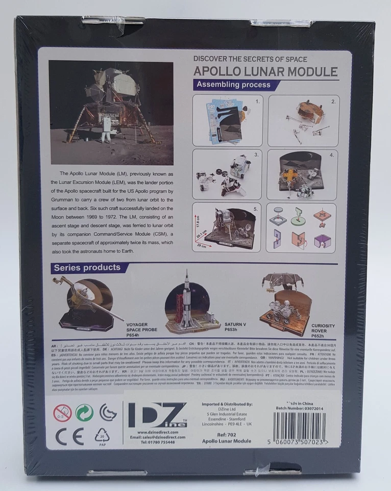 Apollo Lunar Module 3D Jigsaw Puzzle 104 Pieces Space Model CubicFun Ref: P651h - Image 4 of 4