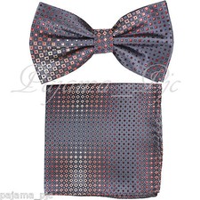 Microfiber BT2073 Pre-tied Bow tie and Pocket Square Hankie Set Formal Wedding