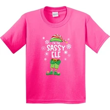 Inktastic Funny Christmas I'm The Sassy Elf With Shoes And Hat Youth T-Shirt Mom