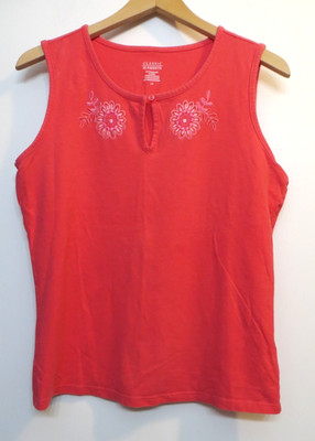 Classic Elements Shirt Womens Large Embroidered Tank Boho Art Cottagecore Y2K