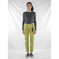 Valentino Women's Green Trousers W26 S Slim Tapered Leg Cotton High-Waisted