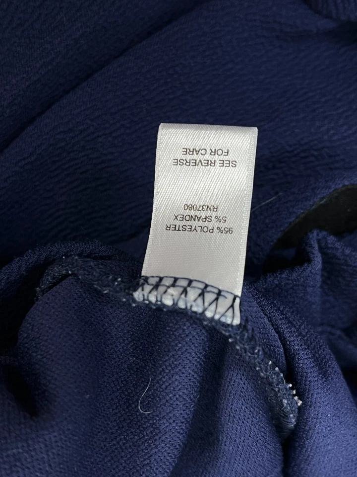 Pantalones Cato para mujer grandes azules elásticos con cordón cintura media cómodos pierna ancha Foto 4 de 4