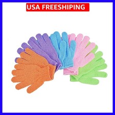Exfoliating Gloves 10PCS Bath Gloves 5 Pairs, Natural Mitts Gloves for Men an...