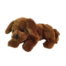 Ty Chocolate Lab Puppy Dog Plush 12" Stuffed Animal Reddish Brown Labradoodle