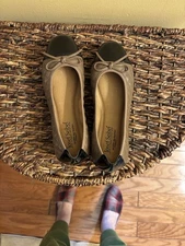 Josef Seibel Pippa Ballet Flat Shoe Women 37/ 5.5 Brown Black Leather w bow