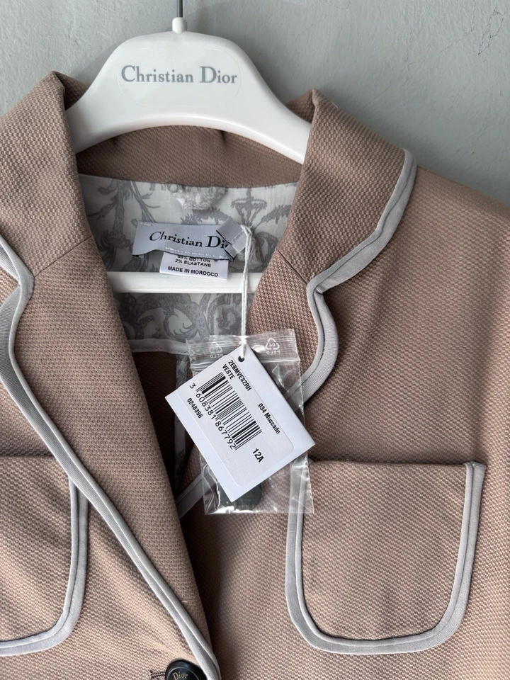 Chaqueta con botones de algodón Dior Christian Dior para niña con ribete en contraste talla 12 Foto 2 de 4