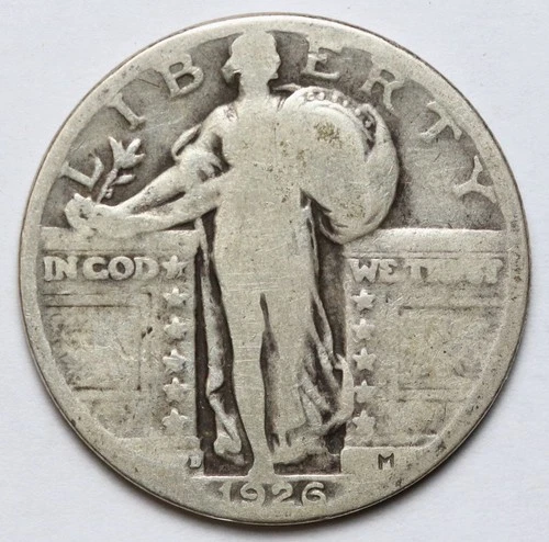 1926-D 25c Standing Liberty Silver Quarter - RAW - Better Date Coin