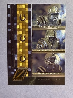 2005 Zenith Mosaics GOLD /100 Colts Card #M-8 Manning/James/Harrison