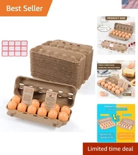 100-Pack Bulk Empty Egg for Storage, 12-Count Natural Paper Pulp Reusable & S...