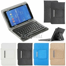 For 9.7/10/10.1" in Tablet Wireless Keyboard Soft Folio Leather Case Stand Cover