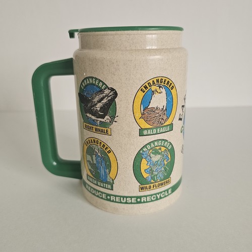 Vtg Cumberland Farms Endangerd Species Mug Travel Tumbler WHIRLEY / 12oz / Lid - Picture 4 of 13