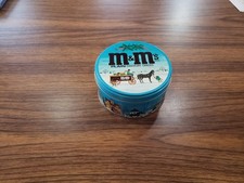 Vintage 80s M&M Collectible Christmas Candy Tin Carriage Horse Drawn Sleigh Sled