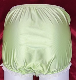 NIP M L Can Can Granny Panty Silky Nylon Satin Lace Brief Sissy Vintage styl