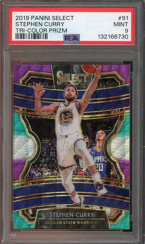 2019 Panini Select #91 Stephen Curry MINT Tri-Color Prizm PSA 9 Warriors 6730