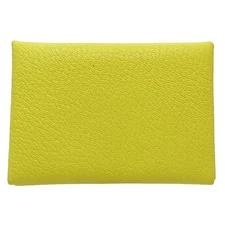 HERMES Coin case Calvi duo 082977CK Leather Jonapnapur/181193