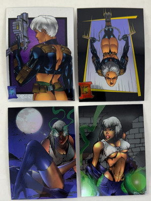PROMO CARD SET: LONDON NIGHT & KROME A PAIR TO DIE FOR 1995 CHROMIUM Set (4)