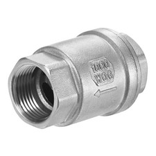 1-Pack 3/4" NPT 2.6" L Stainless Steel Spring Check Valve [Silver]