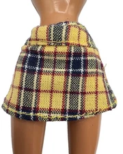 BRATZ DOLL LOT MGA CLOTHING STYLE IT JADE YELLOW PLAID SKIRT