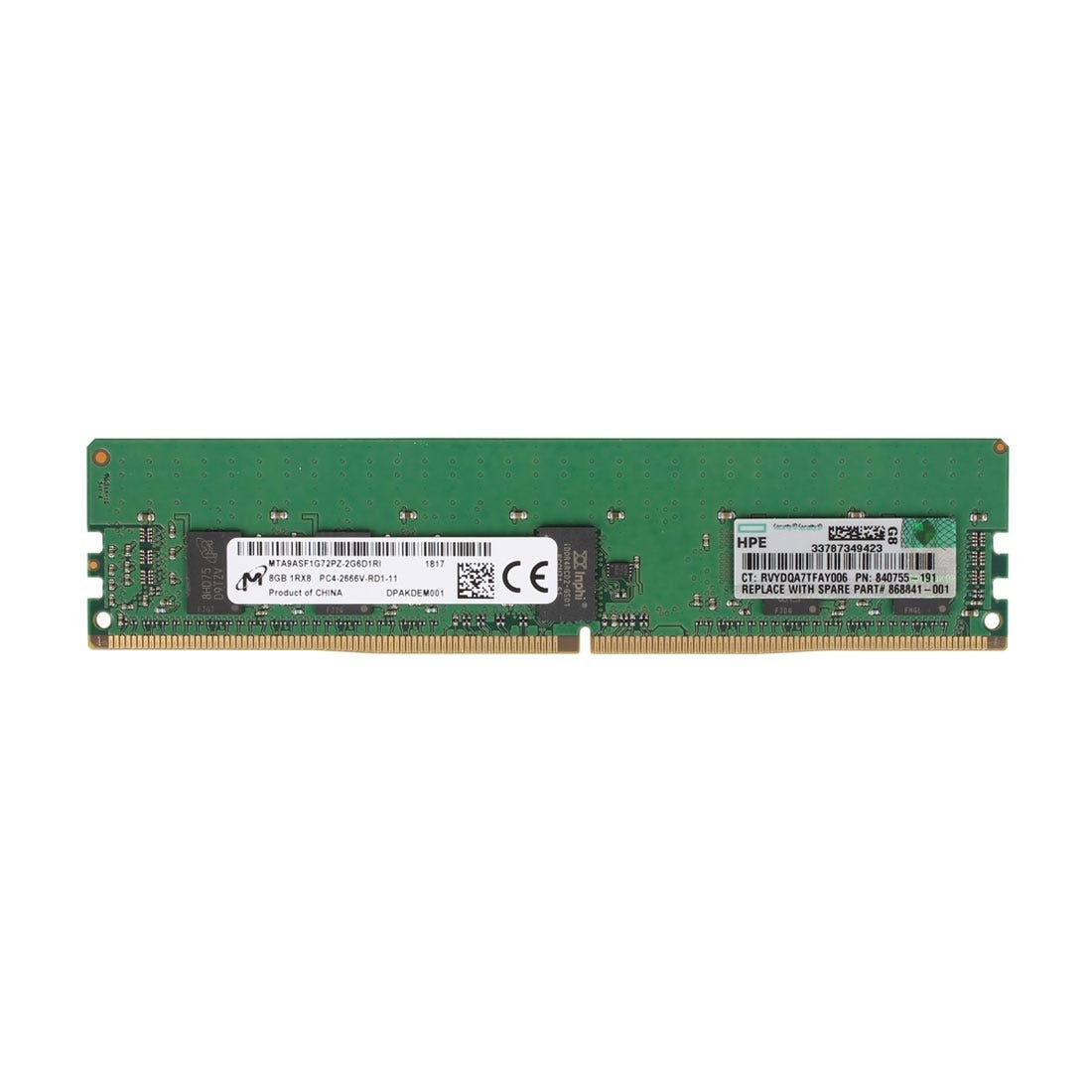 Hp 838079-B21 8GB 1Rx8 PC4-21300V-R DDR4-2666Mhz RAM - 1yr Wty