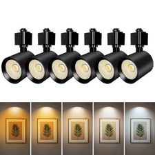 6 Pack Dimmable LED Track Light Heads, 2700K-5000K, 800Lm, Flicker Free