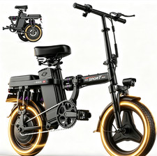 ASKGO 14" Folding Electric Bike Peak 1500W 25MPH 48V 15Ah Ebikes Up to 55Miles