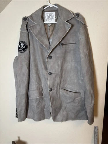 Kanji Motorcycle Club Canvas Blazer 3XL Live to Ride Jacket Distressed Look image 2