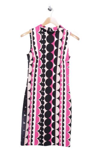 VINCE CAMUTO Tubino Donna Rosa Nero Geometrico Elegante (IT 36, EU 32)