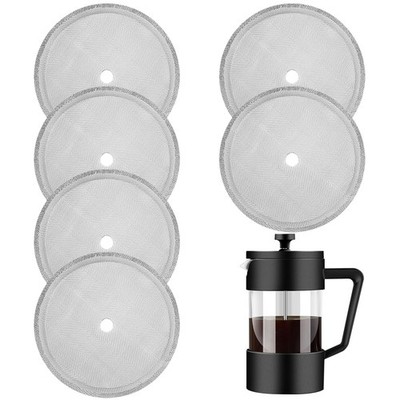 French Press Replacement Screens, 6 Pack, Stainless Steel Reusable Mesh Filte...