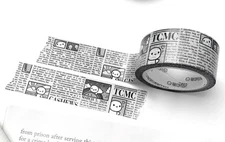 NEW The Coffee Monsterz Co TCMC Breaking News Newsprint Washi Tape Roll