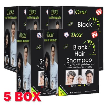 10-50PCS Black Hair Shampoo Instant Hair Dye for Men Women Black Color 5 min dye